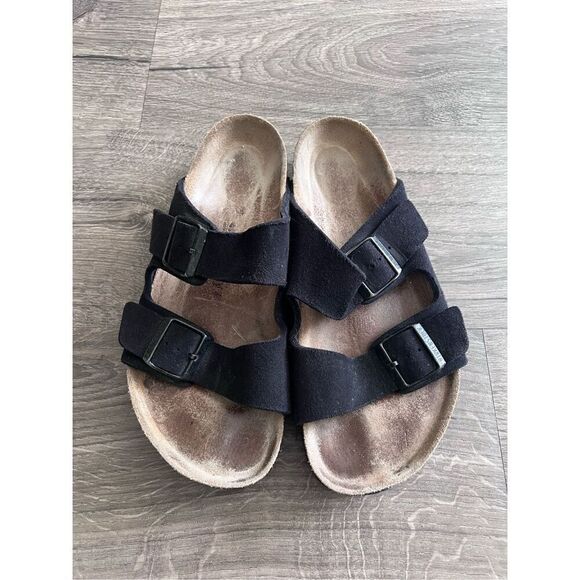 Birkenstock Arizona Soft Footbed Velvet Black  Suede Narrow Width EU Size 41 / W main image 6